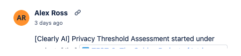Jira comment authored by the credential owner